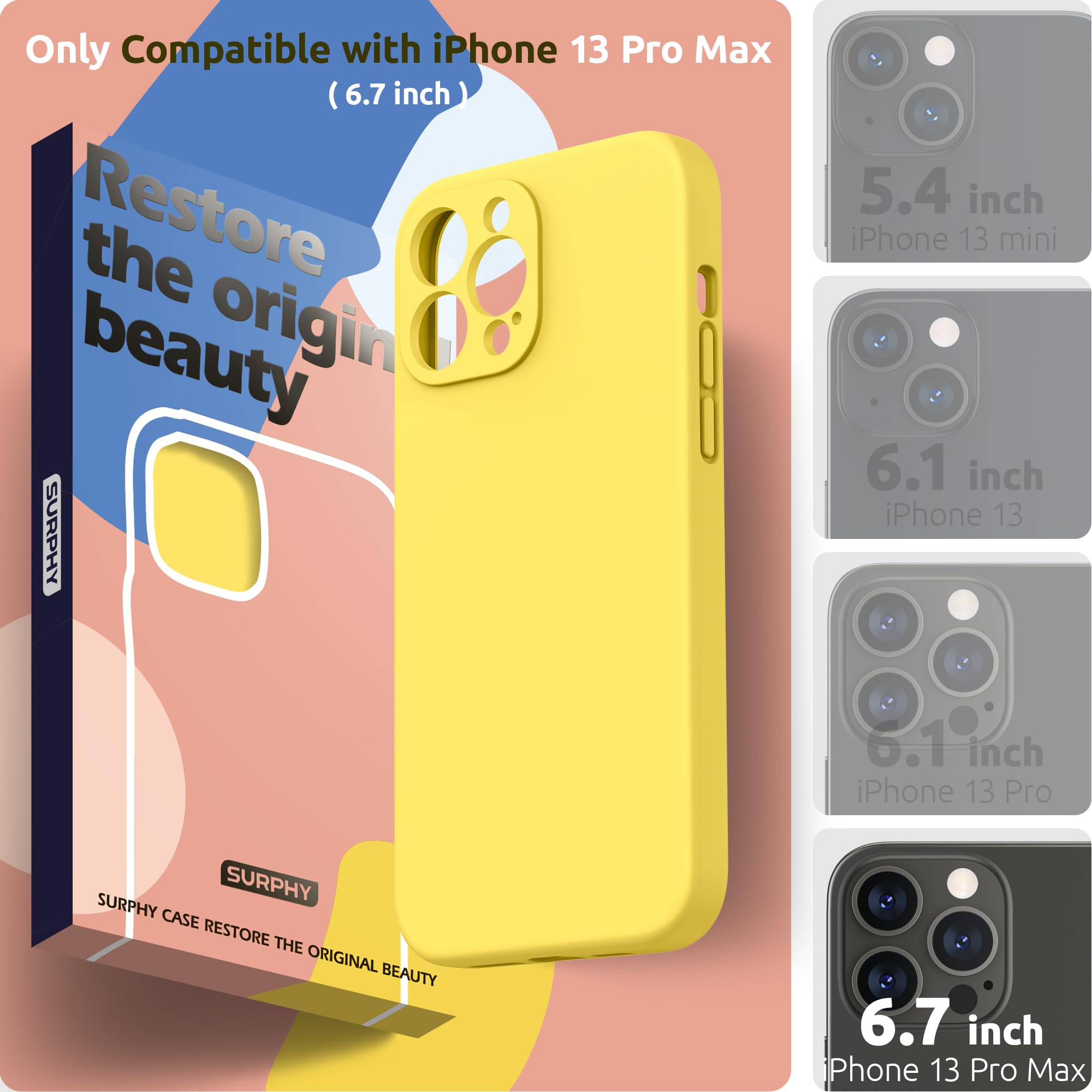 Amazon.co.jp: SURPHY iPhone13 Pro Maxケース シリコン, フィルム付き